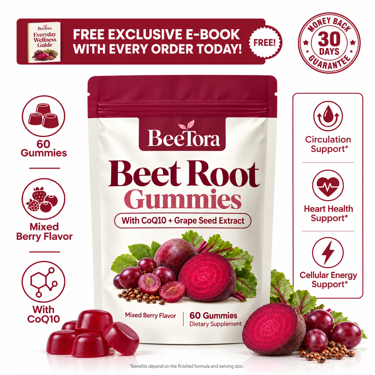 Beetroot Extract – Mixed Berry Gummies